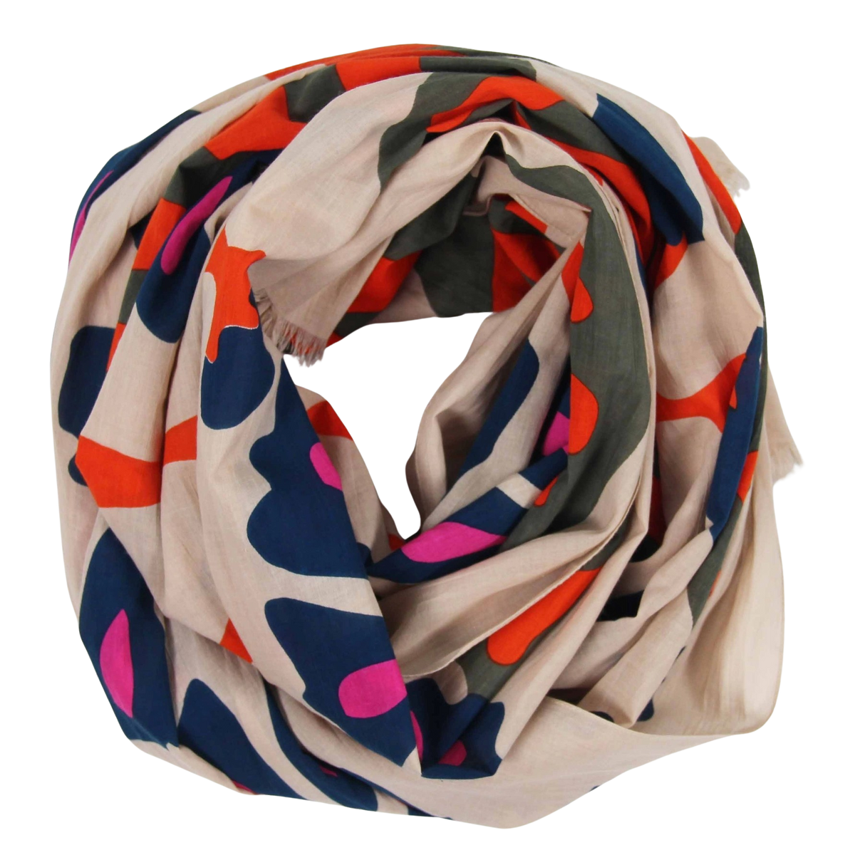 Pieces Orange Recycled Polyester Scarf
