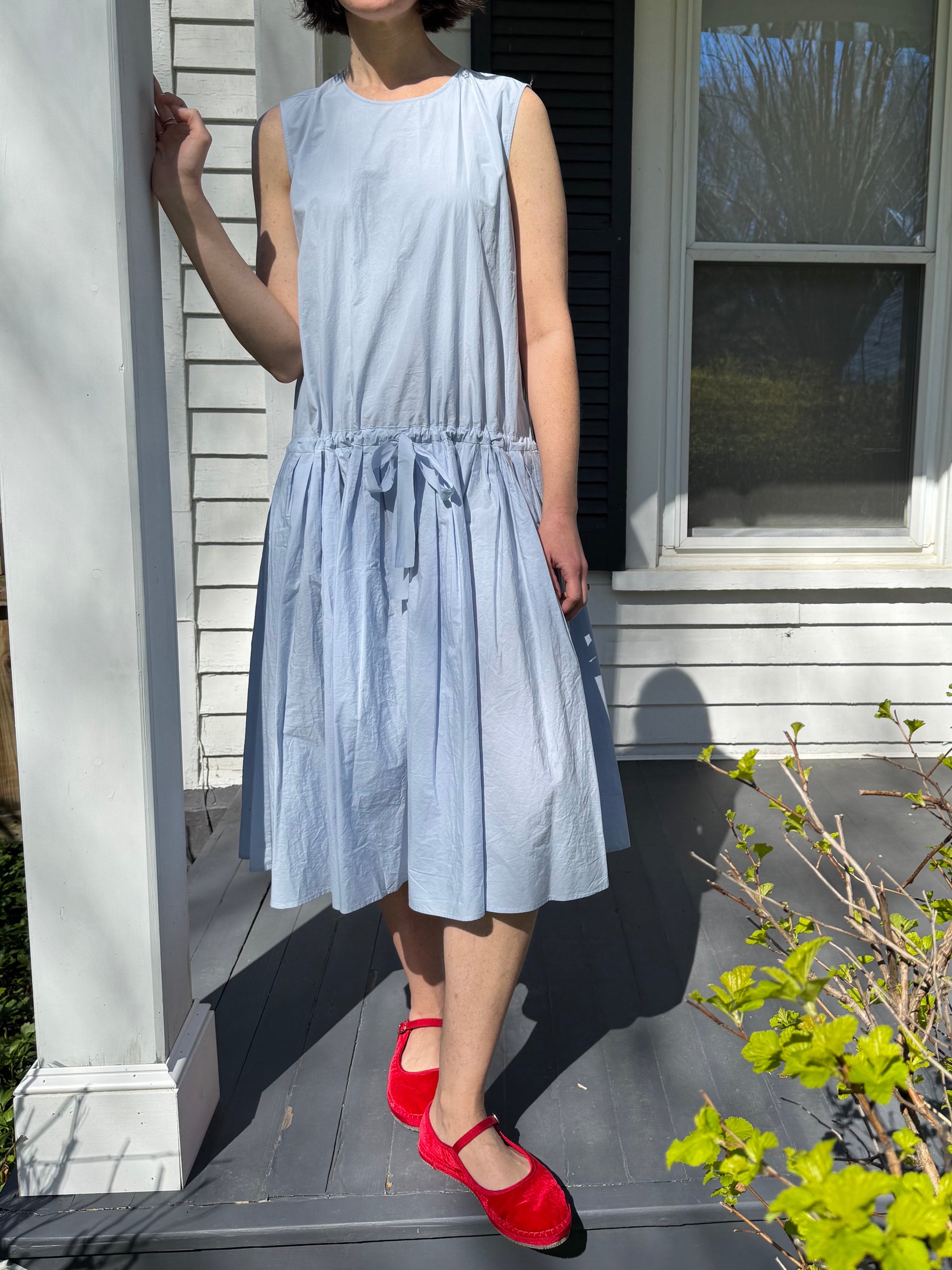 Apuntob Drop Waist Cotton Dress - Cloud Paper Trail Rhinebeck Apuntob Drop Waist Cotton Dress - Cloud Paper Trail Rhinebeck