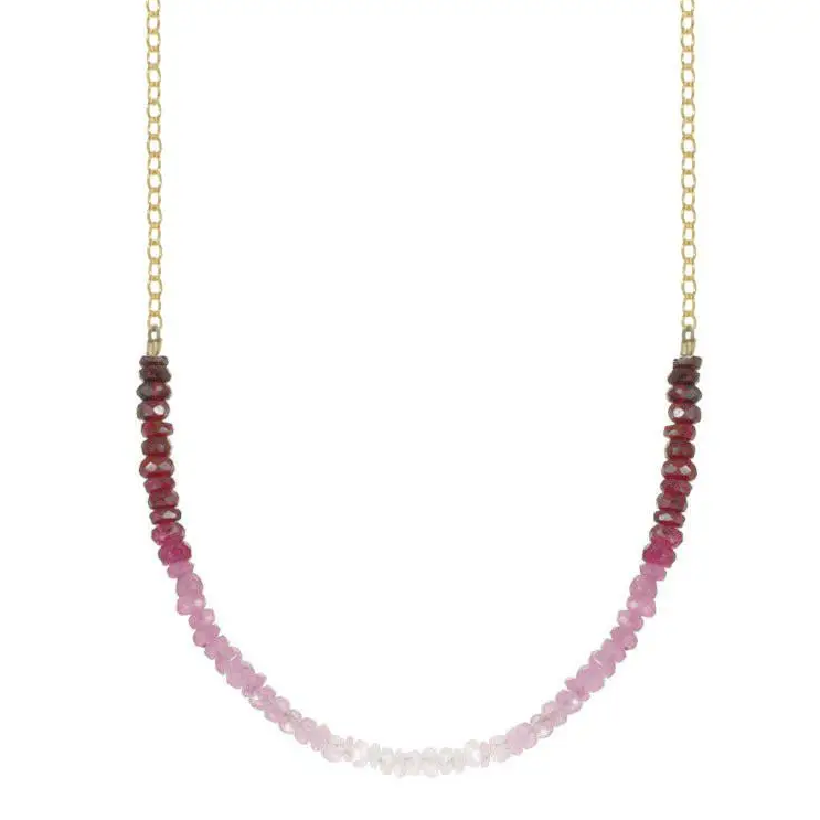 Ruby Fade Rondelle Necklace – Paper Trail Rhinebeck