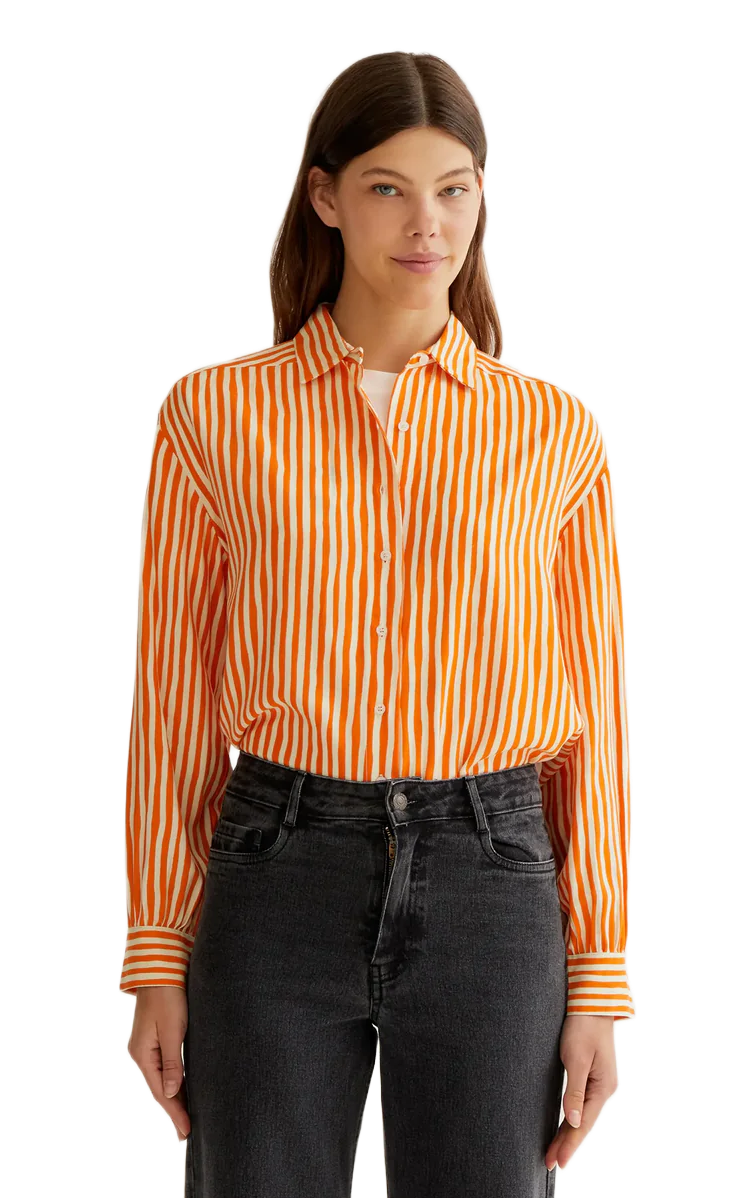 orange striped dress shirt Satin Orange and Black Stripe Dress Shirt
